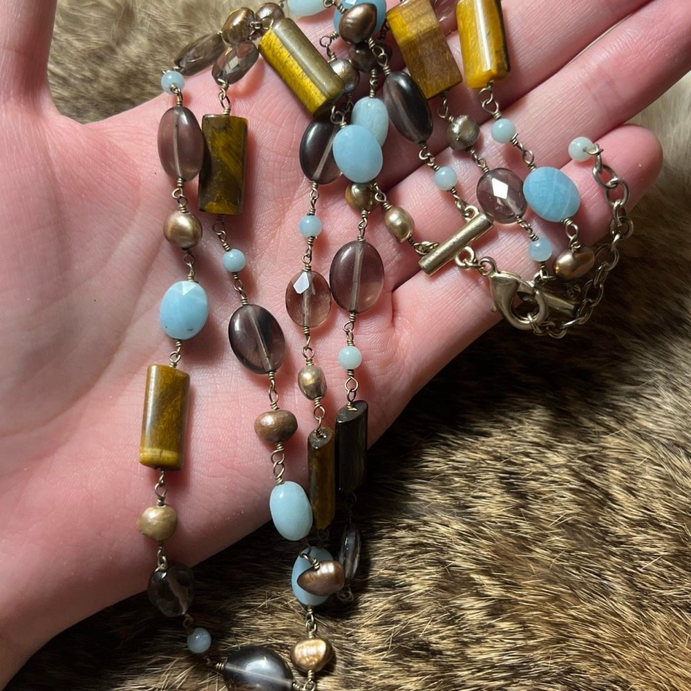 Double Stranded Gemstone Necklace - image 1